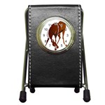 Bowing horse Pen Holder Desk Clock