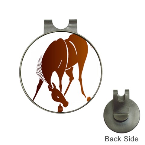 Bowing horse Golf Ball Marker Hat Clip from ArtsNow.com Front