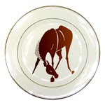 Bowing horse Porcelain Plate
