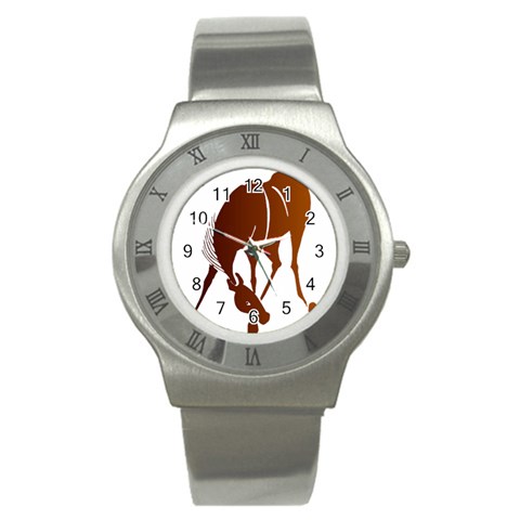 Bowing horse Stainless Steel Watch from ArtsNow.com Front