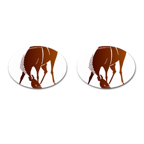 Bowing horse Cufflinks (Oval) from ArtsNow.com Front(Pair)