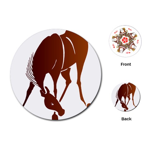 Bowing horse Playing Cards (Round) from ArtsNow.com Front
