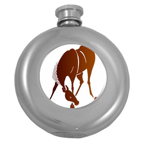 Bowing horse Hip Flask (5 oz) from ArtsNow.com Front