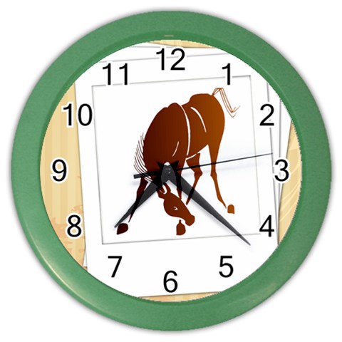 Bowing horse Color Wall Clock from ArtsNow.com Front