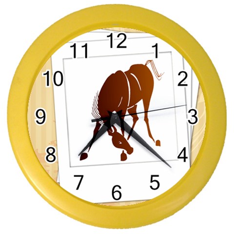 Bowing horse Color Wall Clock from ArtsNow.com Front