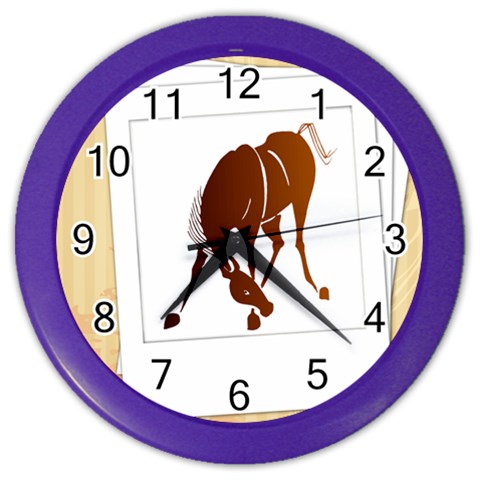 Bowing horse Color Wall Clock from ArtsNow.com Front