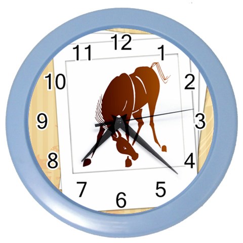 Bowing horse Color Wall Clock from ArtsNow.com Front