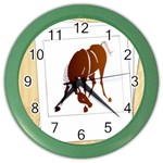 Bowing horse Color Wall Clock