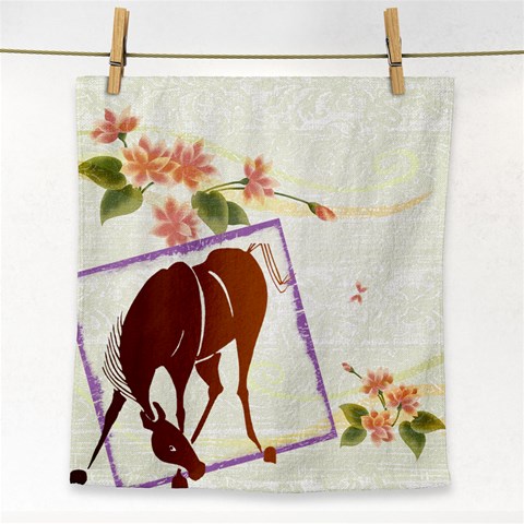 Bowing horse Face Towel from ArtsNow.com Front