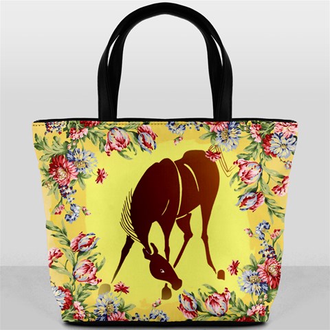 Bowing horse Bucket Bag from ArtsNow.com Front