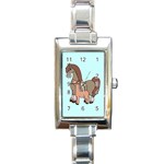 Mare n foal 2 Rectangular Italian Charm Watch