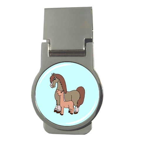 Mare n foal 2 Money Clip (Round) from ArtsNow.com Front