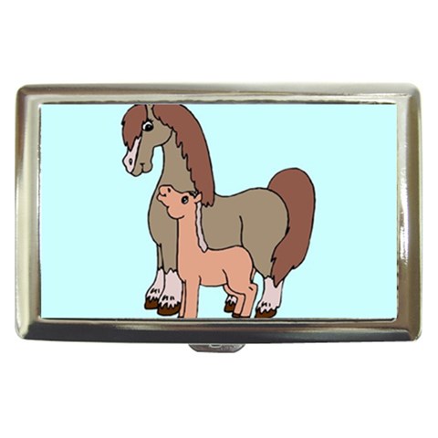Mare n foal 2 Cigarette Money Case from ArtsNow.com Front