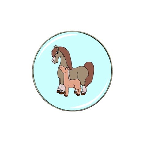 Mare n foal 2 Hat Clip Ball Marker from ArtsNow.com Front