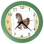 Mare n foal 2 Color Wall Clock