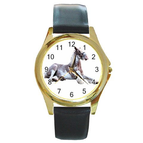 Goofy clyde Round Gold Metal Watch from ArtsNow.com Front