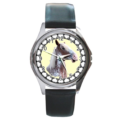 Clyde head Round Metal Watch from ArtsNow.com Front