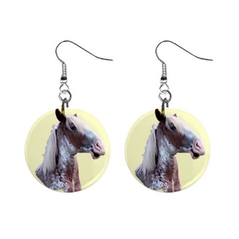 Clyde head 1  Button Earrings from ArtsNow.com Front