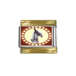 Clyde head Gold Trim Italian Charm (9mm)