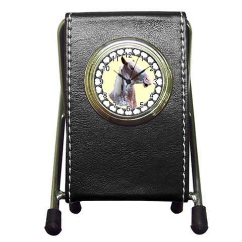 Clyde head Pen Holder Desk Clock from ArtsNow.com Front