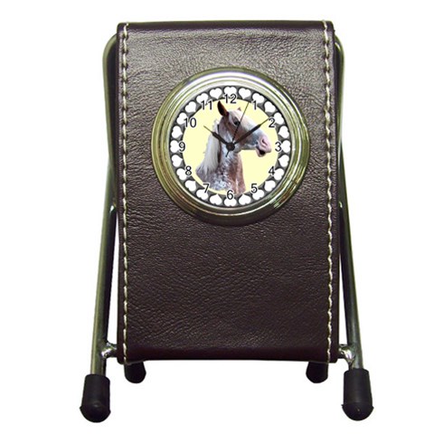Clyde head Pen Holder Desk Clock from ArtsNow.com Front