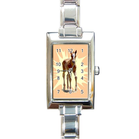 Foal 2 Rectangular Italian Charm Watch from ArtsNow.com Front