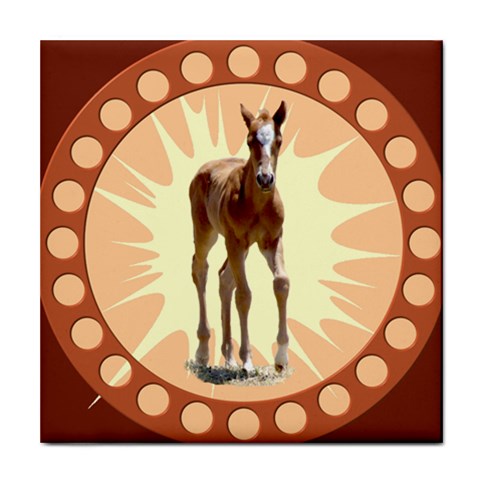 Foal 2 Tile Coaster from ArtsNow.com Front