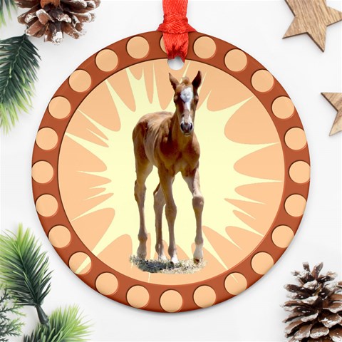 Foal 2 Ornament (Round) from ArtsNow.com Front