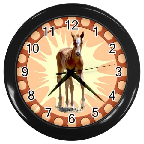 Foal 2 Wall Clock (Black) from ArtsNow.com Front