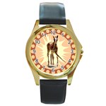 Foal 2 Round Gold Metal Watch