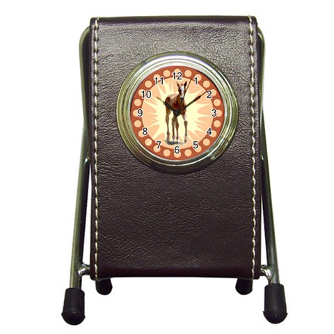 Foal 2 Pen Holder Desk Clock from ArtsNow.com Front