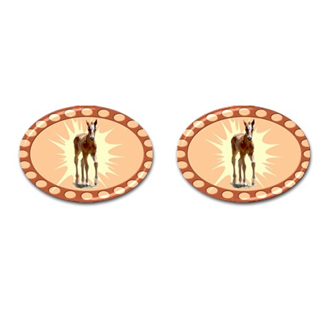 Foal 2 Cufflinks (Oval) from ArtsNow.com Front(Pair)