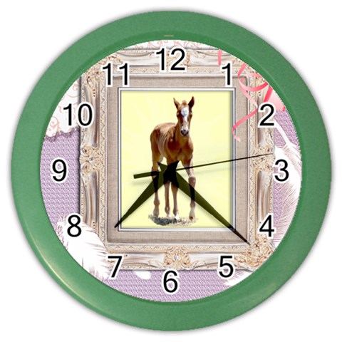 Foal 2 Color Wall Clock from ArtsNow.com Front