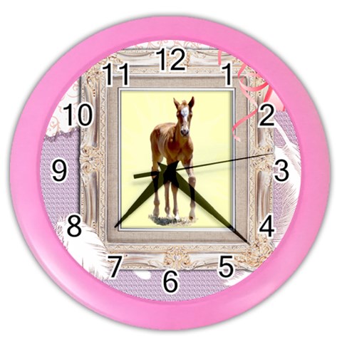 Foal 2 Color Wall Clock from ArtsNow.com Front