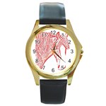 clyde head 2 - Round Gold Metal Watch