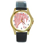 clyde head 2 - Round Gold Metal Watch