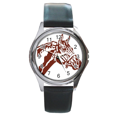 Thoroughbred Round Metal Watch from ArtsNow.com Front