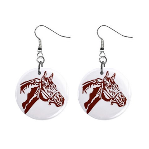 Thoroughbred 1  Button Earrings from ArtsNow.com Front