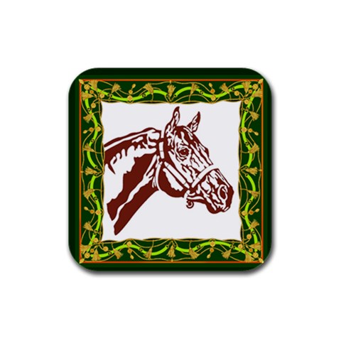 Thoroughbred Rubber Square Coaster (4 pack) from ArtsNow.com Front