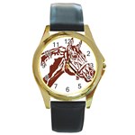 Thoroughbred Round Gold Metal Watch