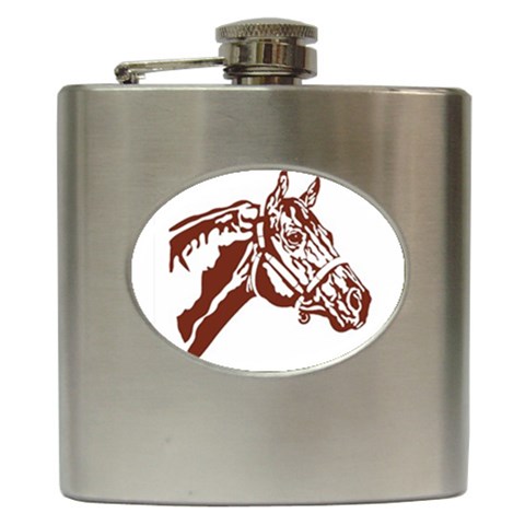 Thoroughbred Hip Flask (6 oz) from ArtsNow.com Front