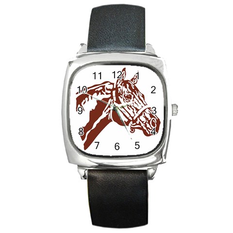 Thoroughbred Square Metal Watch from ArtsNow.com Front