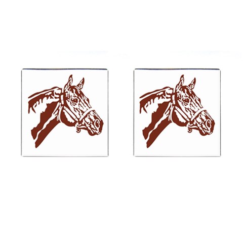 Thoroughbred Cufflinks (Square) from ArtsNow.com Front(Pair)