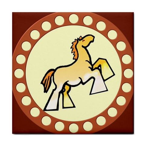 Shire horse Tile Coaster from ArtsNow.com Front