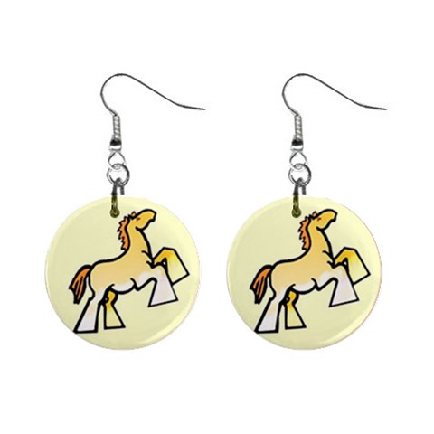 Shire horse 1  Button Earrings from ArtsNow.com Front