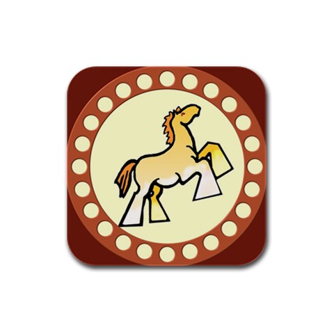 Shire horse Rubber Square Coaster (4 pack) from ArtsNow.com Front