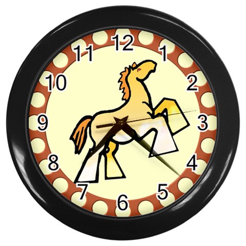 Shire horse Wall Clock (Black) from ArtsNow.com Front