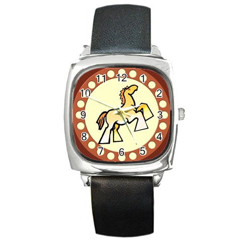 Shire horse Square Metal Watch from ArtsNow.com Front