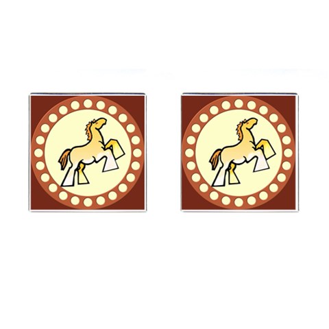 Shire horse Cufflinks (Square) from ArtsNow.com Front(Pair)