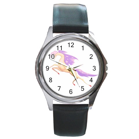 Fantasy horse Round Metal Watch from ArtsNow.com Front